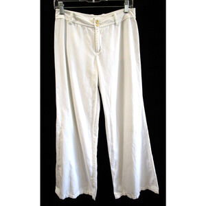 J. Crew White Linen Blend Wide Leg Trouser Pants Women Sz 4